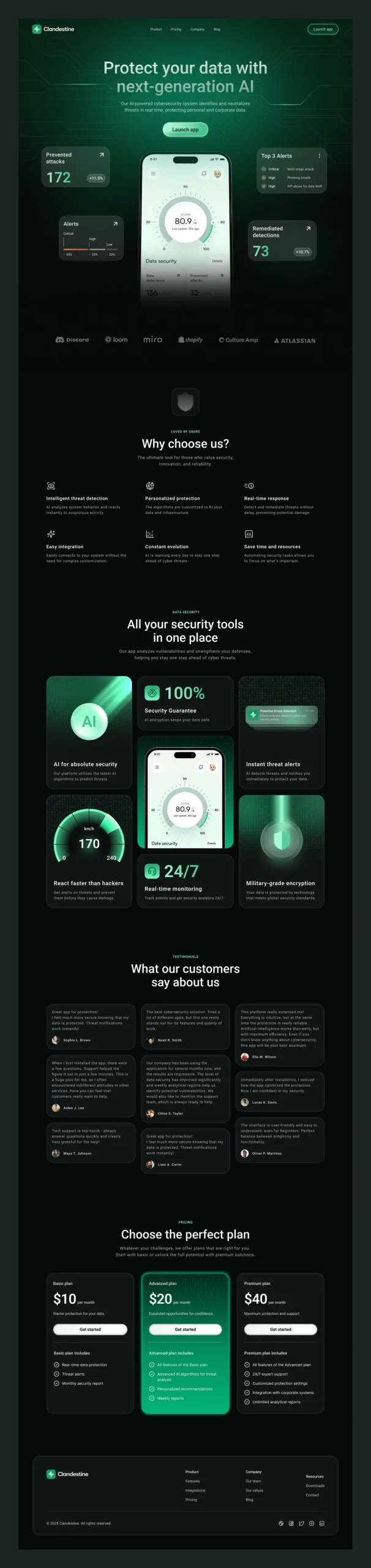 Full page screenshot of website design
